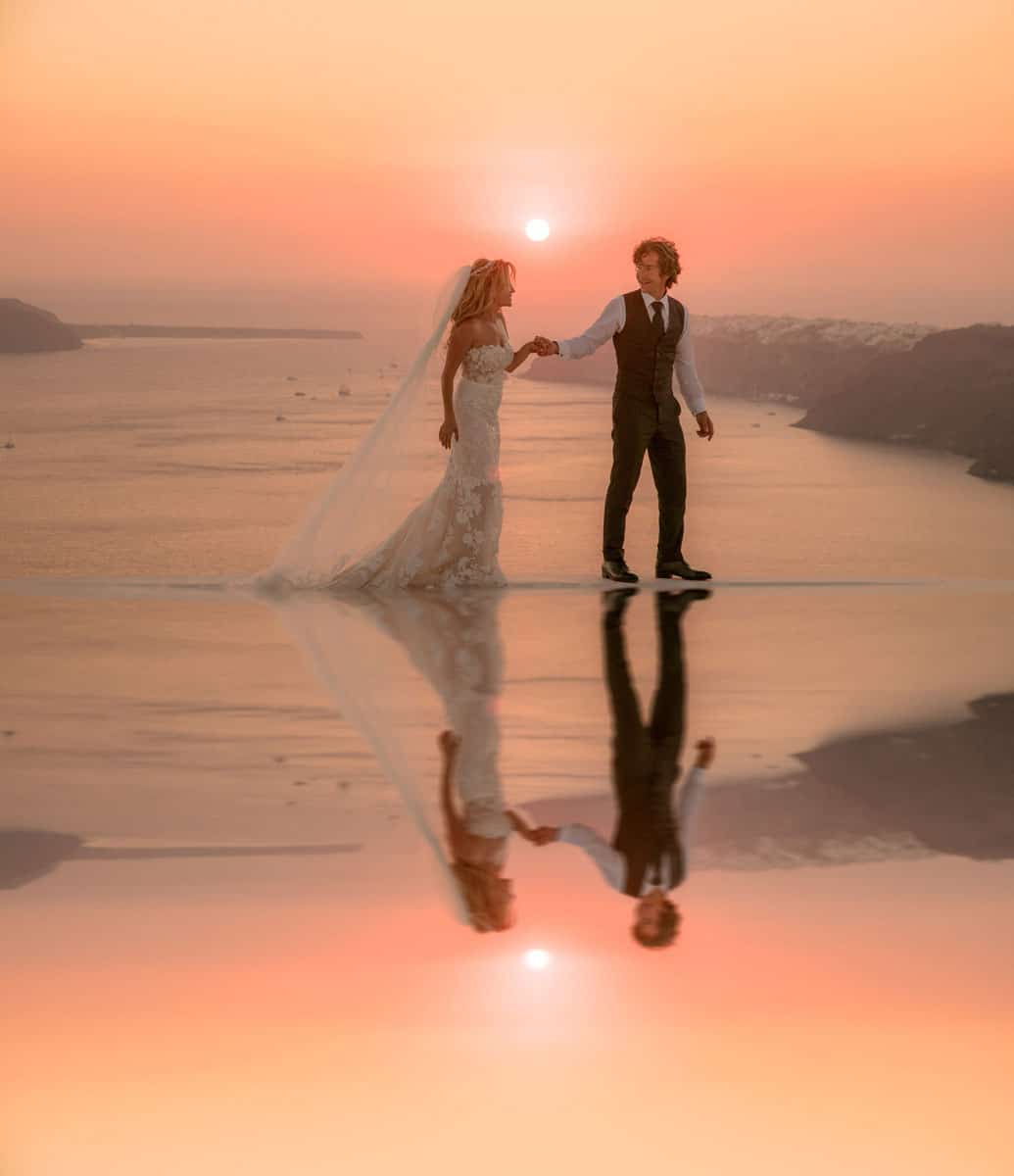 santorini wedding sunset
