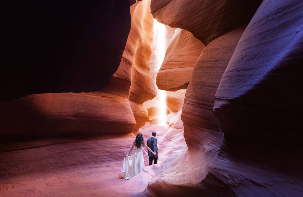 Antelope canyon wedding and engagement photograhpy